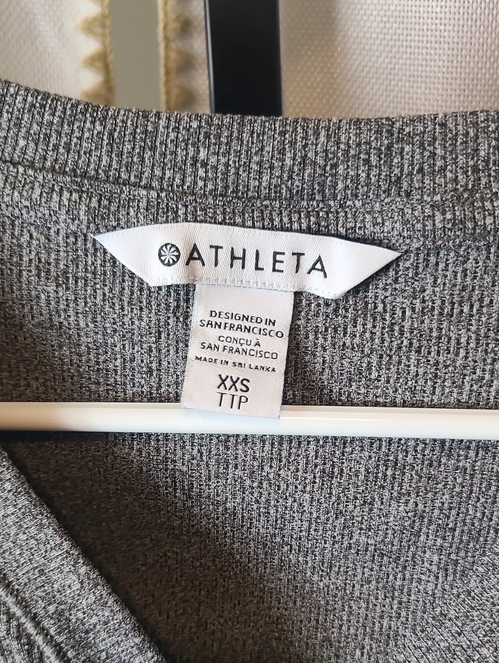 Athleta Uptempo Ribbed Henley Top In Grey XXS - Picture 2 of 3